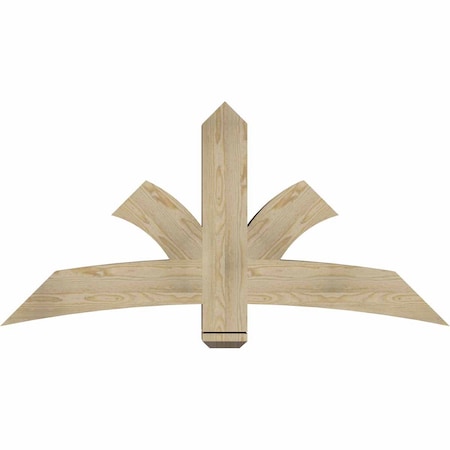 Ekena Millwork Davenport Rough Sawn Timber Gable Bracket, Douglas Fir, 60"W x 30"H x 6"D x 6"F, 12/12 Pitch GBW060X30X0606DAV00RDF